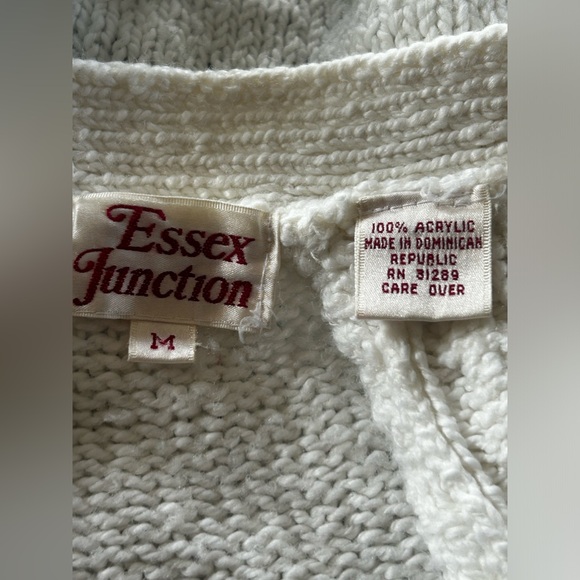 Essex Junction vintage cable knit cardigan grandma  cottagecore prairie pioneer - Picture 6 of 9